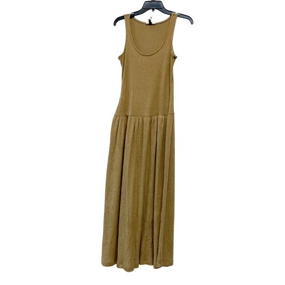 Universal Thread Women's Ribbed Drop Waist Knit Midi Slip Dress Brown Size XS - Picture 2 of 6